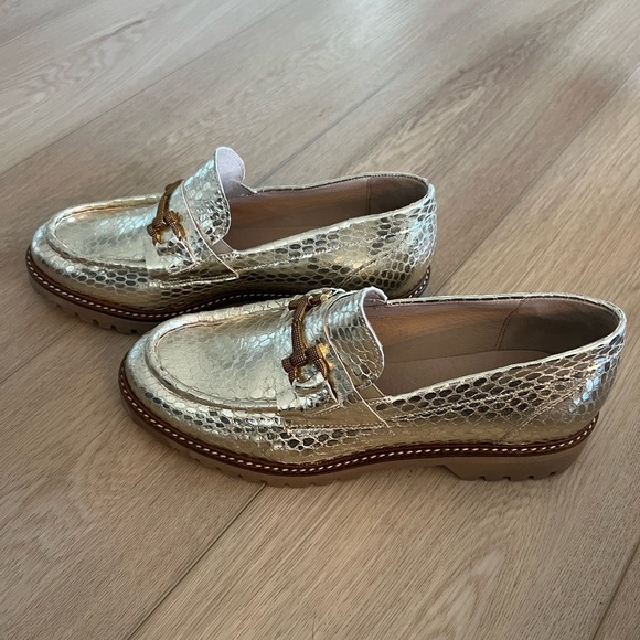 Eric Michael Gold Snakeskin Loafers - Picture 5 of 5